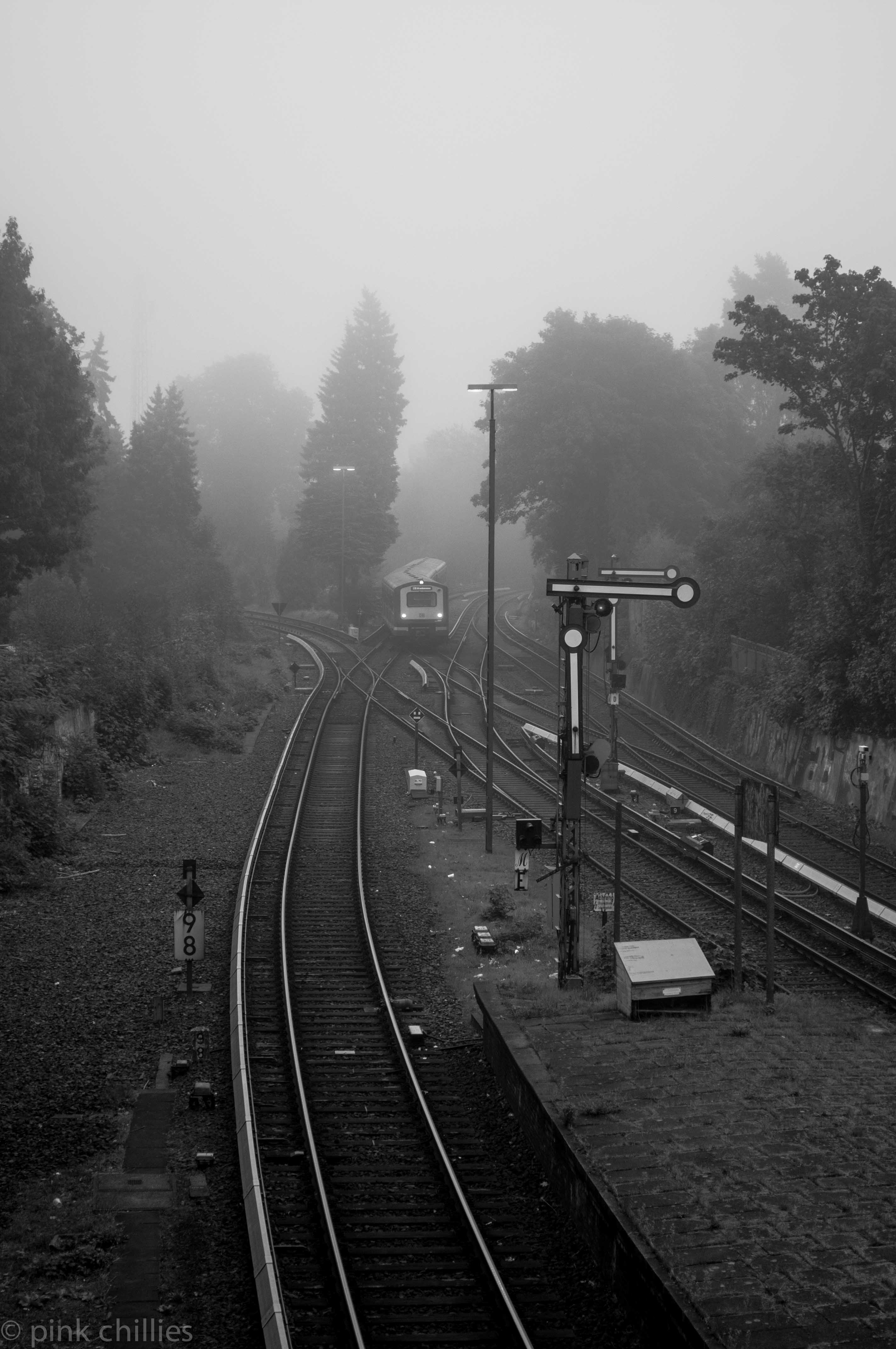 Nebel am Bahnhof