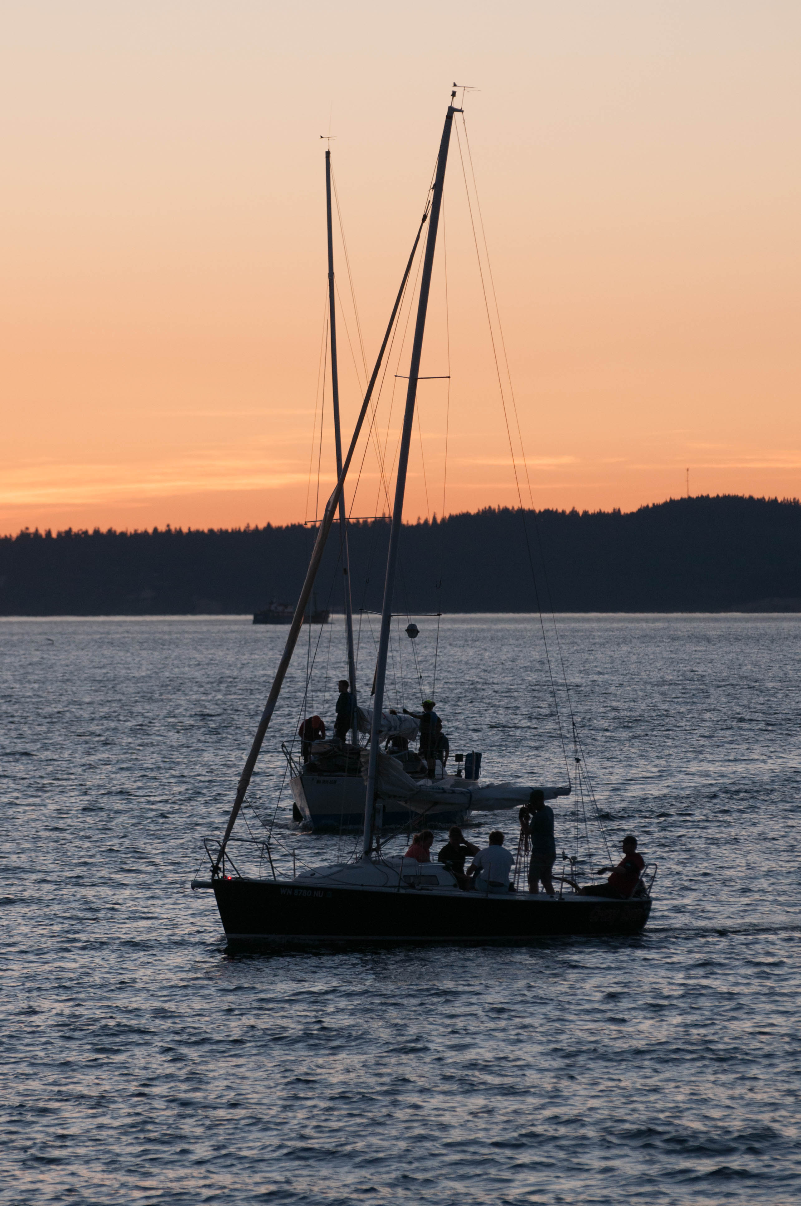 Sail boat Seattle Sunset