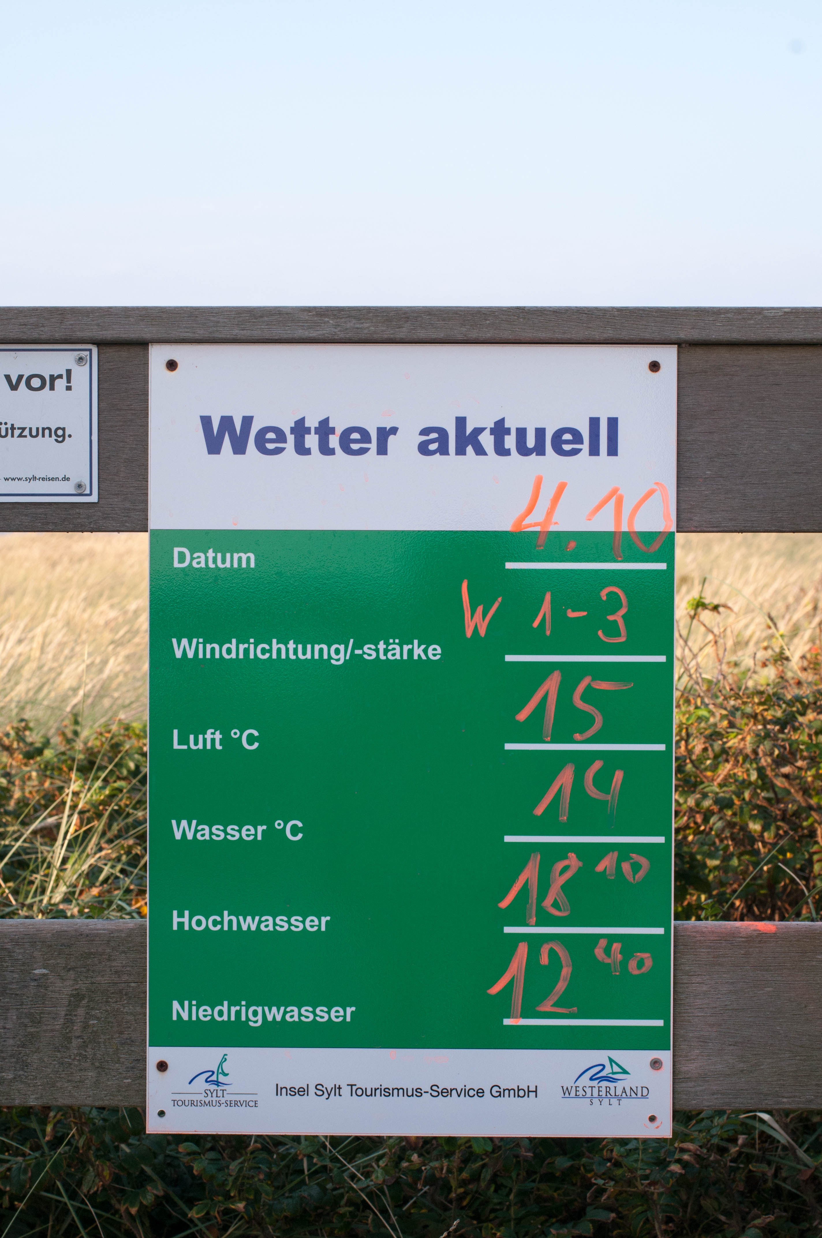Sylt Wetter aktuell 04.10.2015