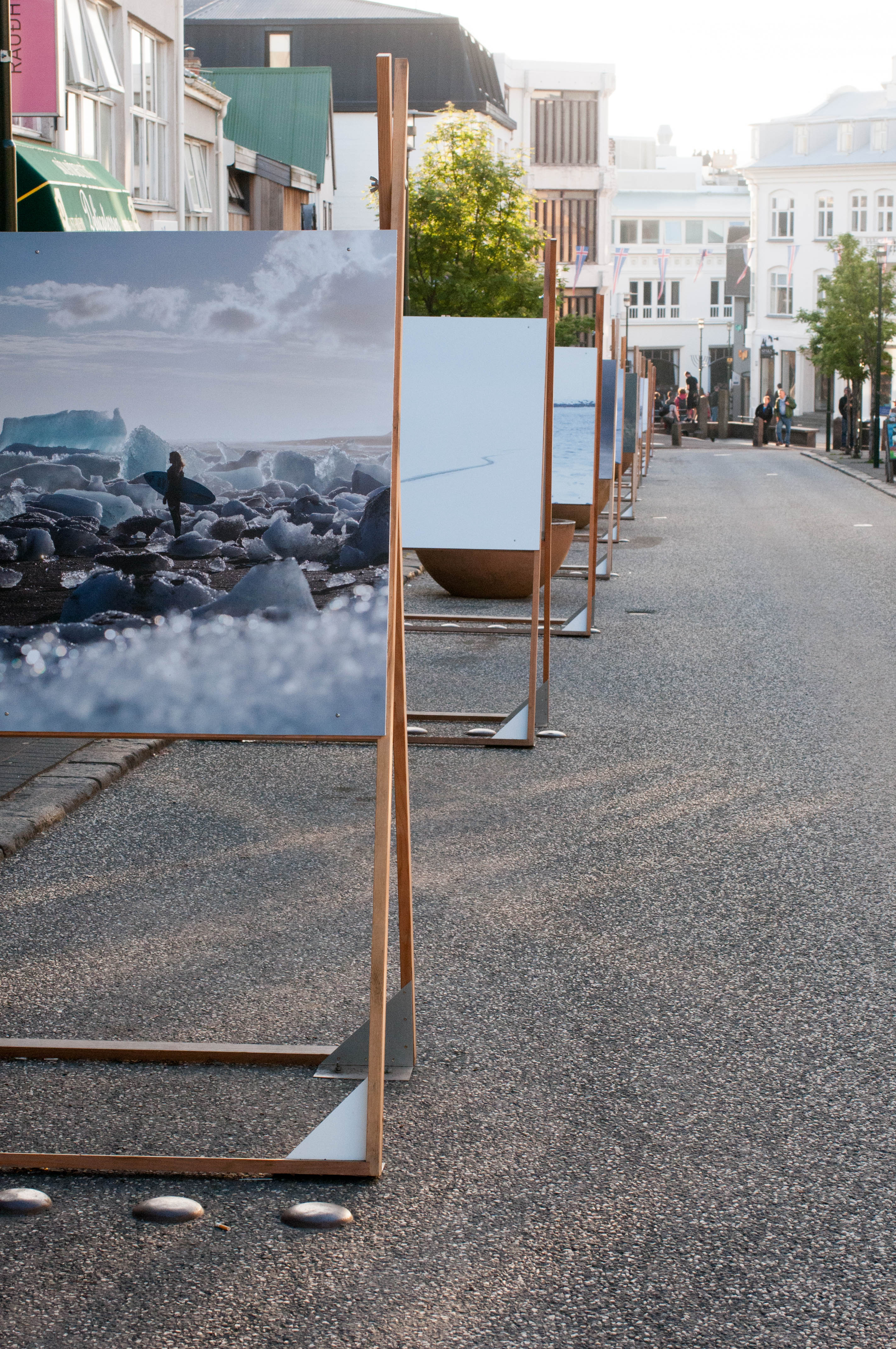Bilderausstellung Fußgängerzone Reykjavik 